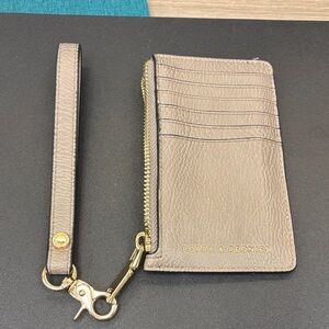 Poppy & Peonies Tan Card Holder with Gold Accents